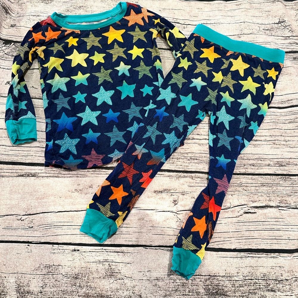 Little Sleepies “Shades of Stars” Bamboo Two Piece Pajamas Size 12-18